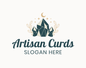 Whimsical Crystal Stone logo design