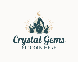 Whimsical Crystal Stone logo design