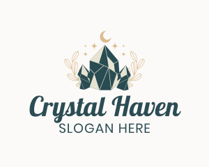 Whimsical Crystal Stone logo design