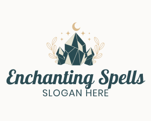 Whimsical Crystal Stone logo design