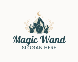 Whimsical Crystal Stone logo design