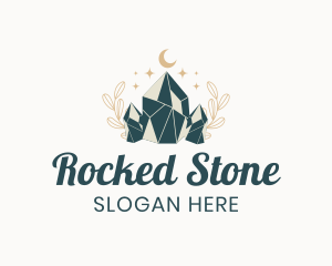 Whimsical Crystal Stone logo design