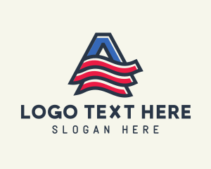 Patriotic - American Letter A logo design