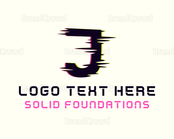 Anaglyph Tech Letter J Logo