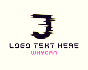 Anaglyph Tech Letter J Logo