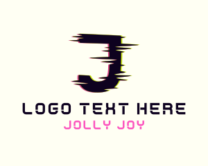 Anaglyph Tech Letter J logo design