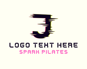 App - Anaglyph Tech Letter J logo design