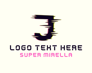 Technology - Anaglyph Tech Letter J logo design