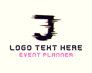 Creative Agency - Anaglyph Tech Letter J logo design