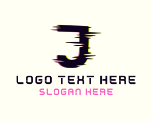 Letter J - Anaglyph Tech Letter J logo design