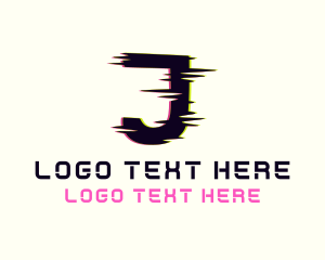 Anaglyph Tech Letter J Logo