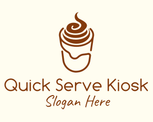Kiosk - Brown Monoline Milkshake logo design