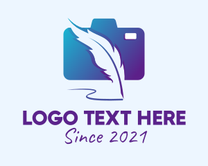 Writer - Camera Feather Writer logo design