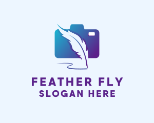 Camera Feather Writer logo design