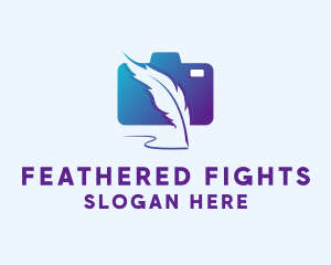 Camera Feather Writer logo design