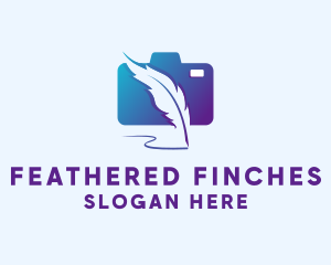 Camera Feather Writer logo design