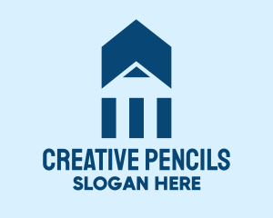 Pencil Building Home  logo design