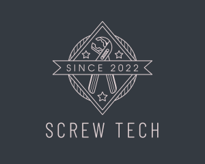 Pipe Wrench Badge logo design