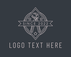 Fix - Pipe Wrench Badge logo design