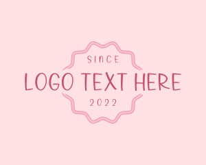 Cute - Pink Handwritten Circle logo design