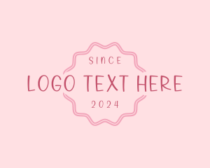 Wordmark - Pink Handwritten Circle logo design