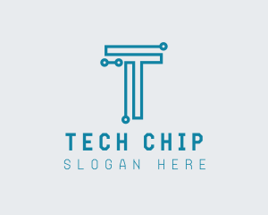 Chipset - Circuit Programmer Letter T logo design