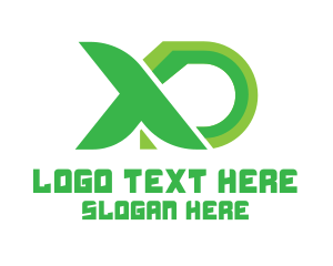 Green - Blue Green Letter XD logo design