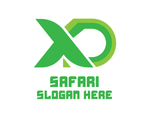 Initial - Blue Green Letter XD logo design