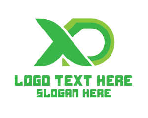 Blue Green Letter XD logo design