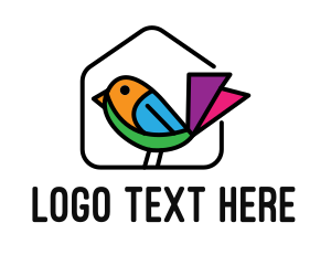 Cute Bird - Colorful Willy Wagtail Bird Birdhouse logo design