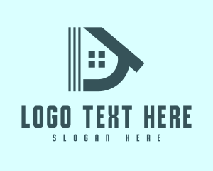 Letter D House Architecture Logo