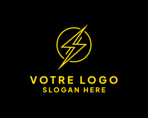 Neon Lightning Energy Logo