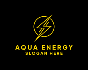 Neon Lightning Energy logo design