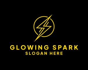 Neon Lightning Energy logo design