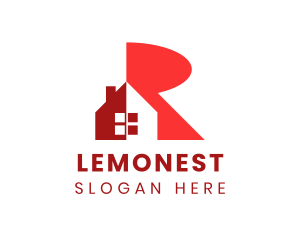Establishment - Red Real Estate Letter R logo design