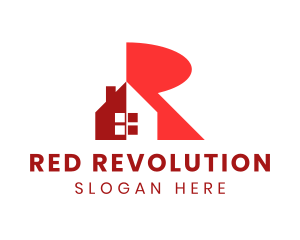 Red Real Estate Letter R logo design