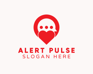 Notification - Red Heart Messaging logo design