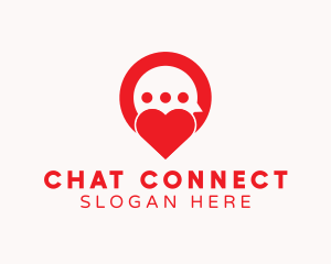 Messaging - Red Heart Messaging logo design