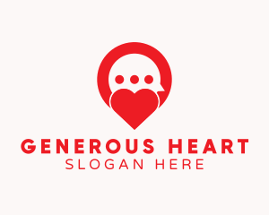 Red Heart Messaging logo design