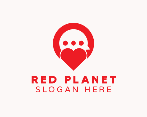 Red Heart Messaging logo design