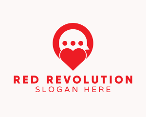 Red Heart Messaging logo design