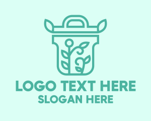 Trash - Organic Pot Plant logo design