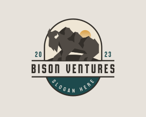 Bison Nature Mountain logo design