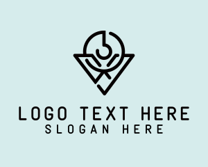 Initial - Modern V Hook logo design