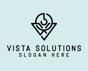 V Hook Business logo design