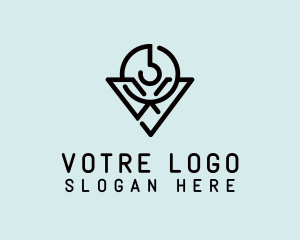 Modern V Hook logo design
