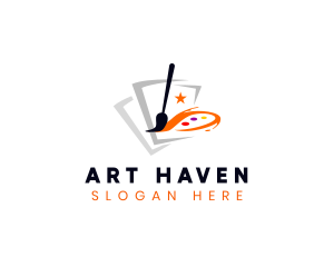 Art Gallery Paintbrush logo design