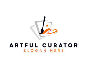 Art Gallery Paintbrush logo design