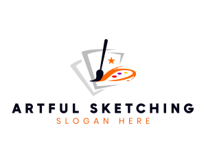 Art Gallery Paintbrush logo design