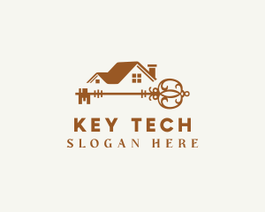 Residential House Key logo design